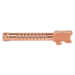 ZEV Optimized Match Barrel For Glock 17, Gen1-4, 1/2x28 Threading, Bronze - ZEV Optimized Match Barrel For Glock 17, Gen1-4, 1/2x28 Threading, Bronze - ZEV Optimized Match Barrel For Glock 17, Gen1-4, 1/2x28 Threading, Bronze - Pointing Left